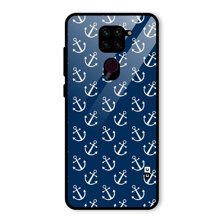 Anchor Zig Pattern Glass Back Case for Redmi Note 9