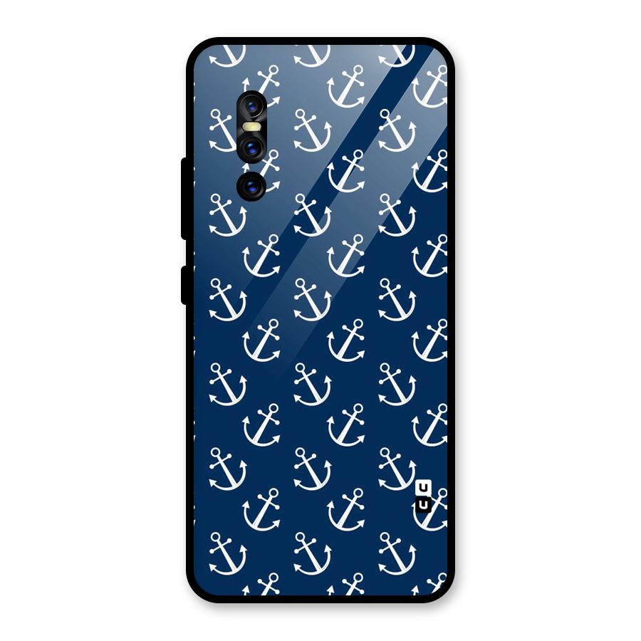 Anchor Zig Pattern Glass Back Case for Vivo V15 Pro