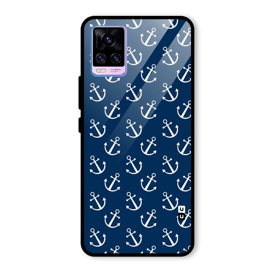 Anchor Zig Pattern Glass Back Case for Vivo V20 Pro