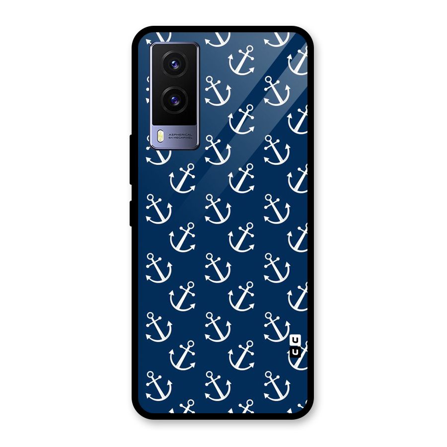 Anchor Zig Pattern Glass Back Case for Vivo V21e 5G