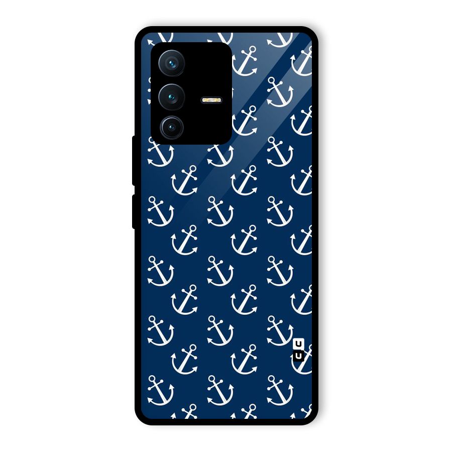 Anchor Zig Pattern Glass Back Case for Vivo V23 Pro
