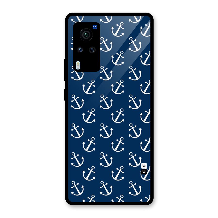 Anchor Zig Pattern Glass Back Case for Vivo X60 Pro