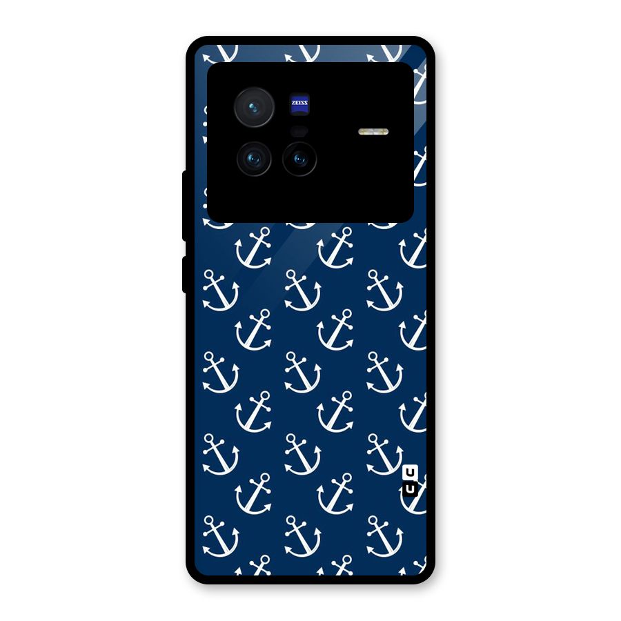 Anchor Zig Pattern Glass Back Case for Vivo X80