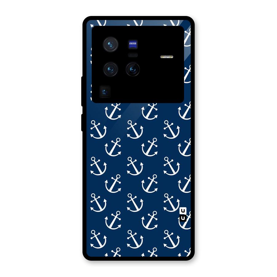 Anchor Zig Pattern Glass Back Case for Vivo X80 Pro