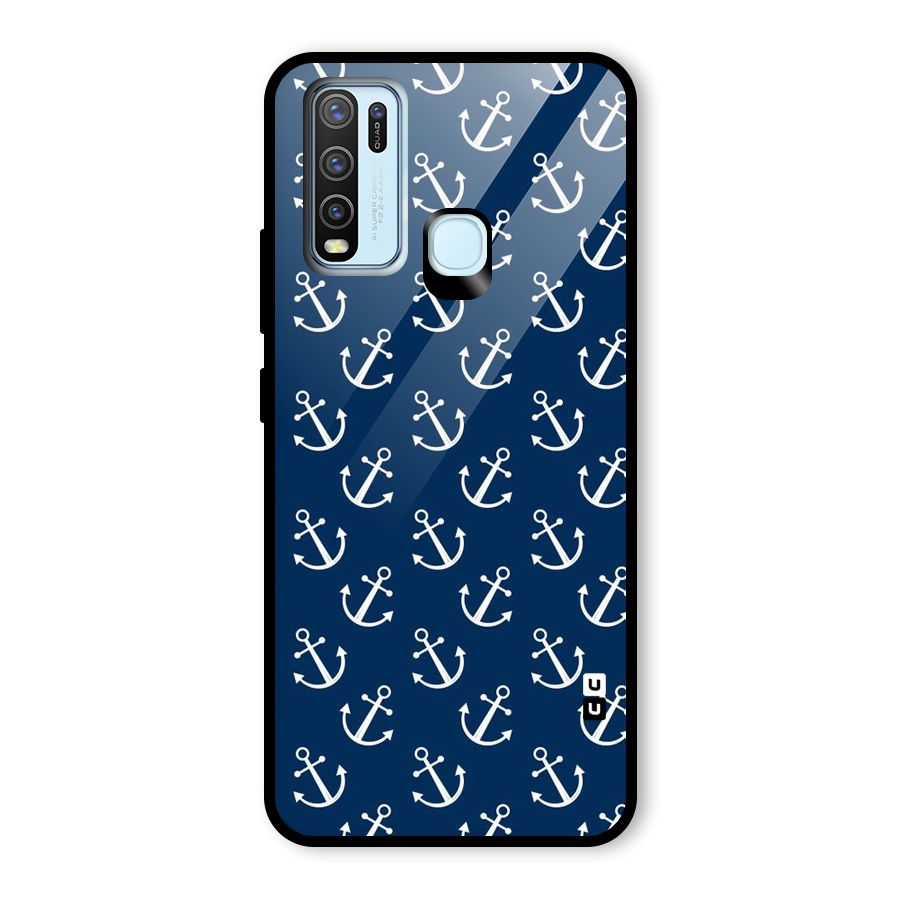 Anchor Zig Pattern Glass Back Case for Vivo Y30