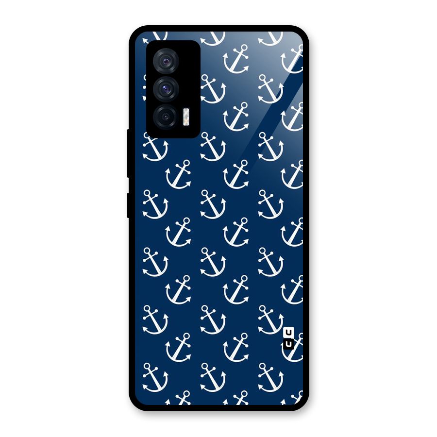 Anchor Zig Pattern Glass Back Case for Vivo iQOO 7 5G