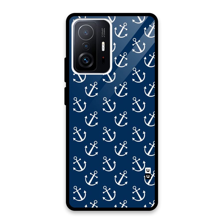Anchor Zig Pattern Glass Back Case for Xiaomi 11T Pro