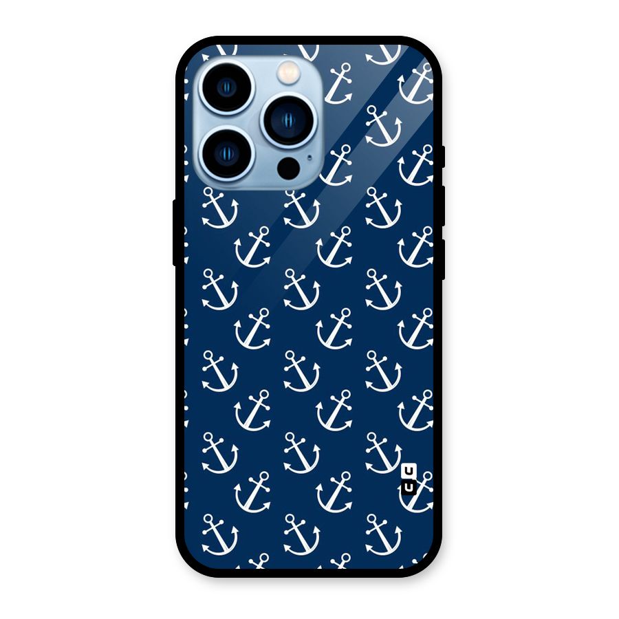 Anchor Zig Pattern Glass Back Case for iPhone 13 Pro