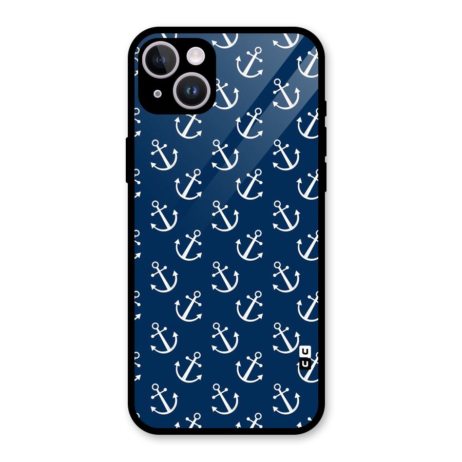 Anchor Zig Pattern Glass Back Case for iPhone 14 Plus