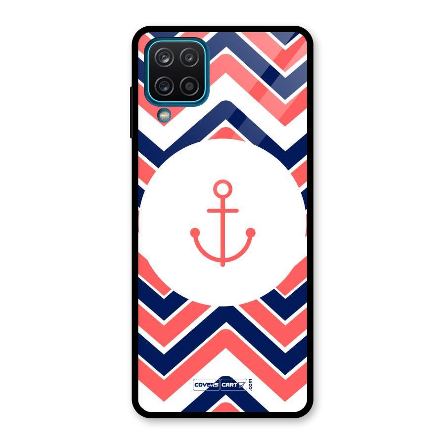 Anchor Zig Zag Glass Back Case for Galaxy A12