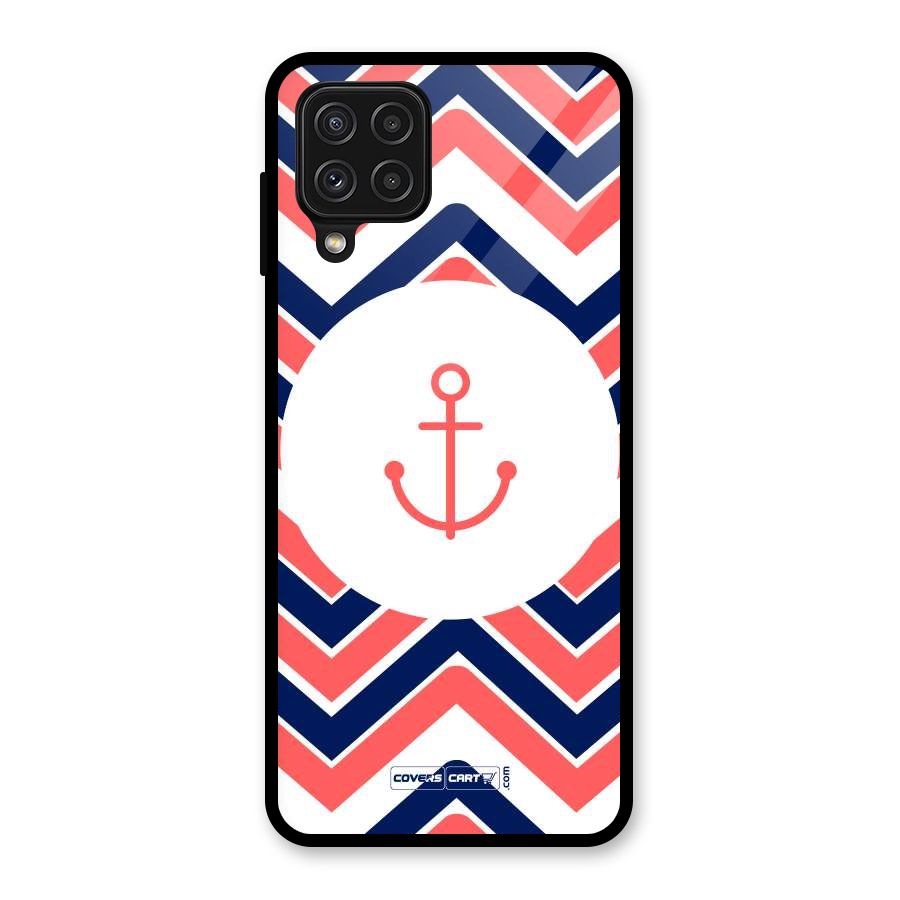 Anchor Zig Zag Glass Back Case for Galaxy A22 4G