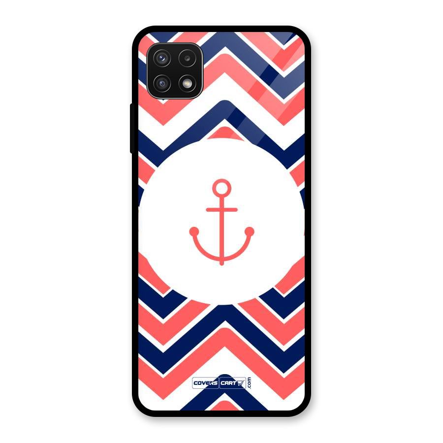 Anchor Zig Zag Glass Back Case for Galaxy A22 5G