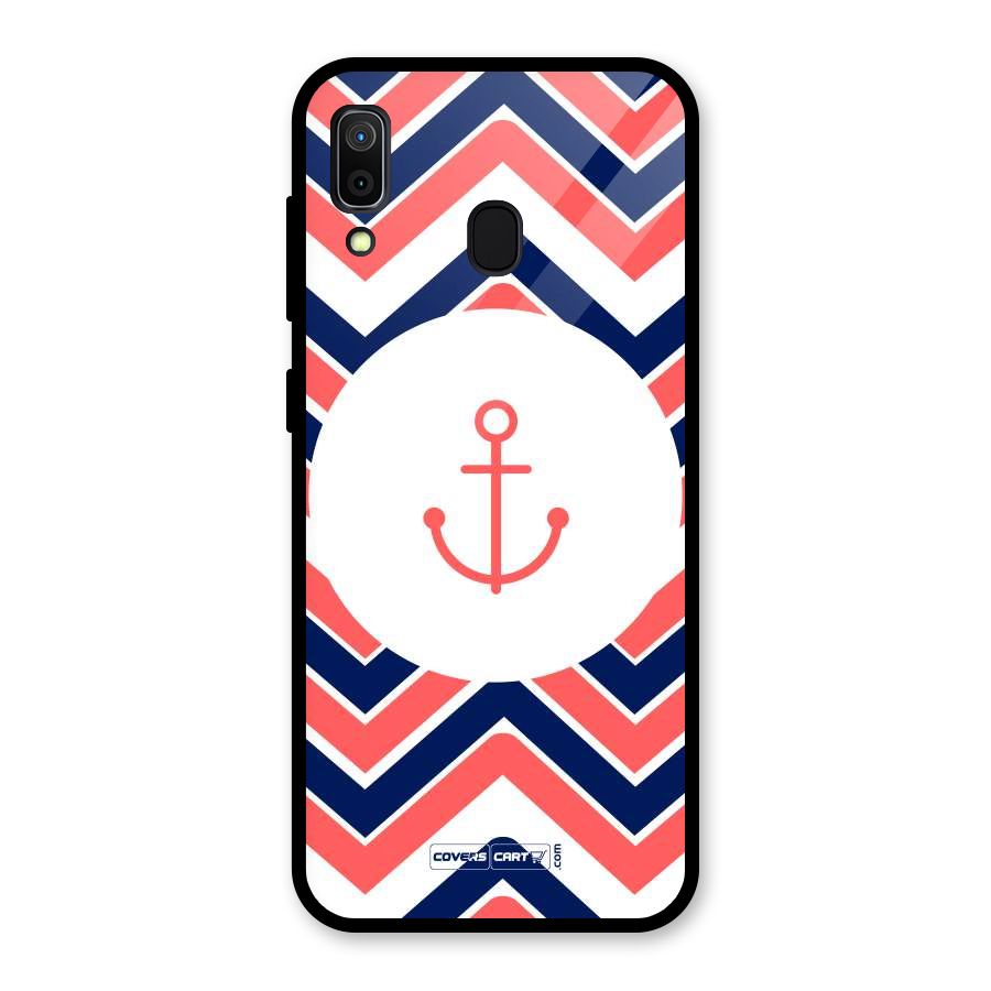 Anchor Zig Zag Glass Back Case for Galaxy A30