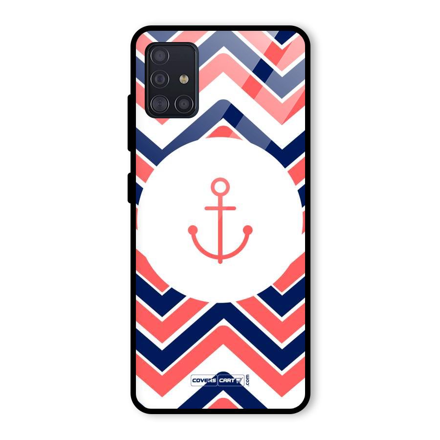 Anchor Zig Zag Glass Back Case for Galaxy A51