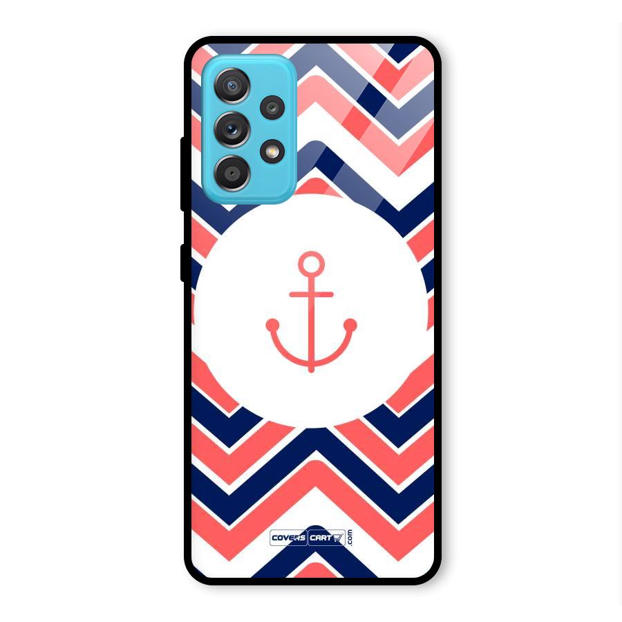 Anchor Zig Zag Glass Back Case for Galaxy A52