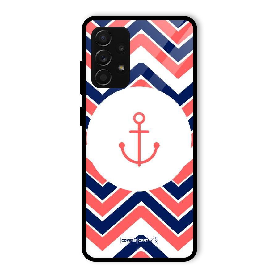 Anchor Zig Zag Glass Back Case for Galaxy A53 5G