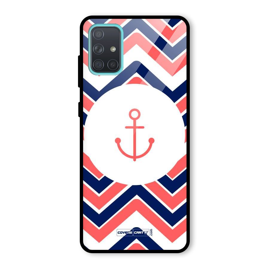 Anchor Zig Zag Glass Back Case for Galaxy A71