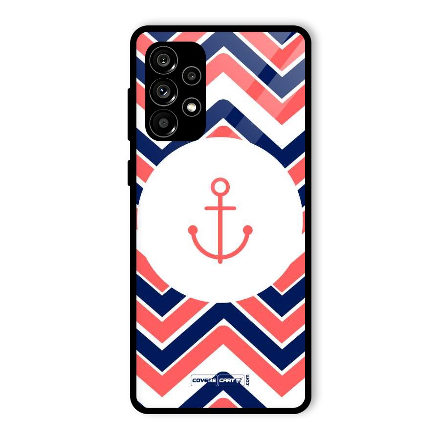 Anchor Zig Zag Glass Back Case for Galaxy A73 5G