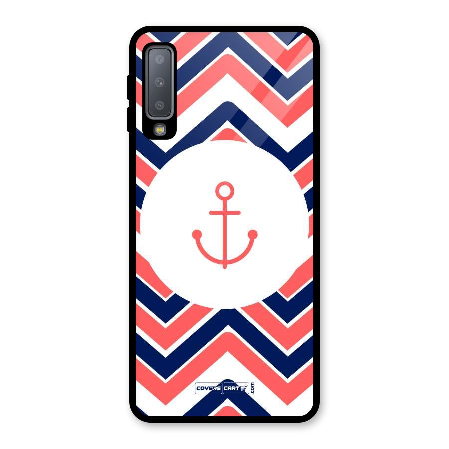 Anchor Zig Zag Glass Back Case for Galaxy A7 (2018)