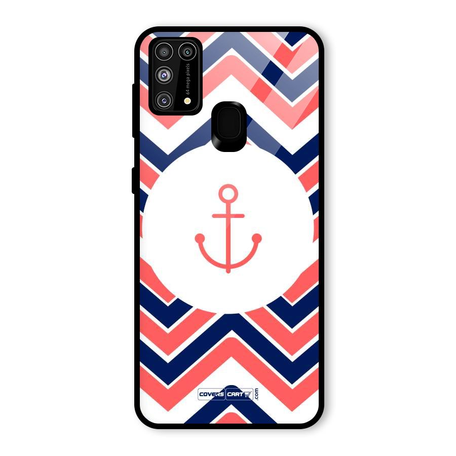 Anchor Zig Zag Glass Back Case for Galaxy F41