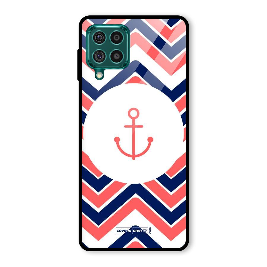 Anchor Zig Zag Glass Back Case for Galaxy F62
