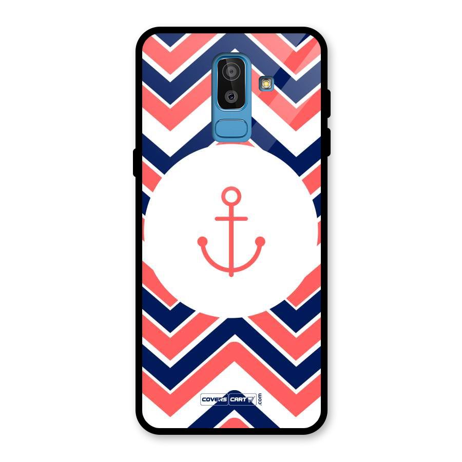 Anchor Zig Zag Glass Back Case for Galaxy J8