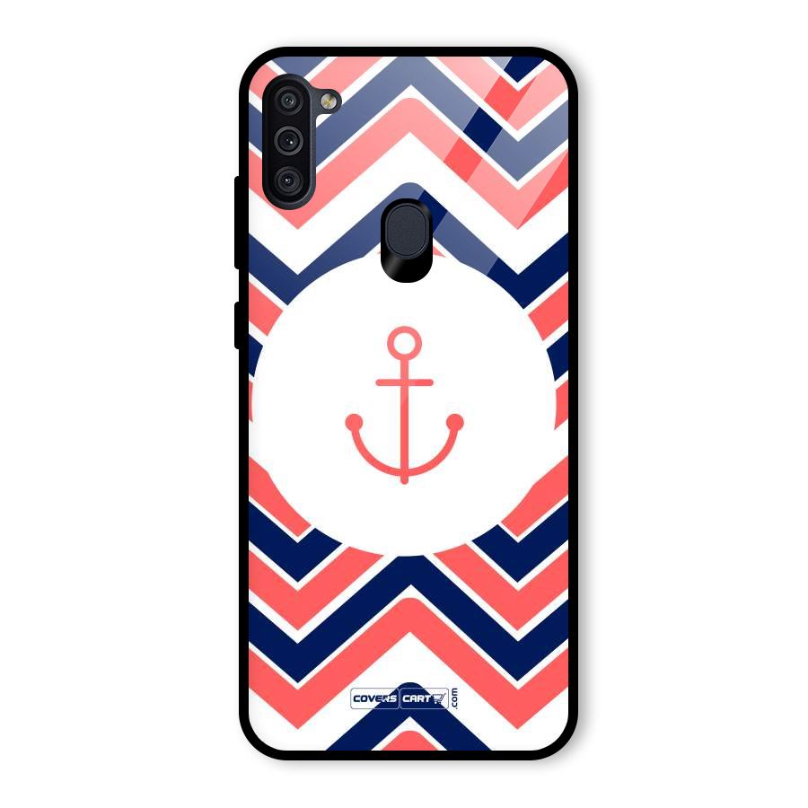 Anchor Zig Zag Glass Back Case for Galaxy M11