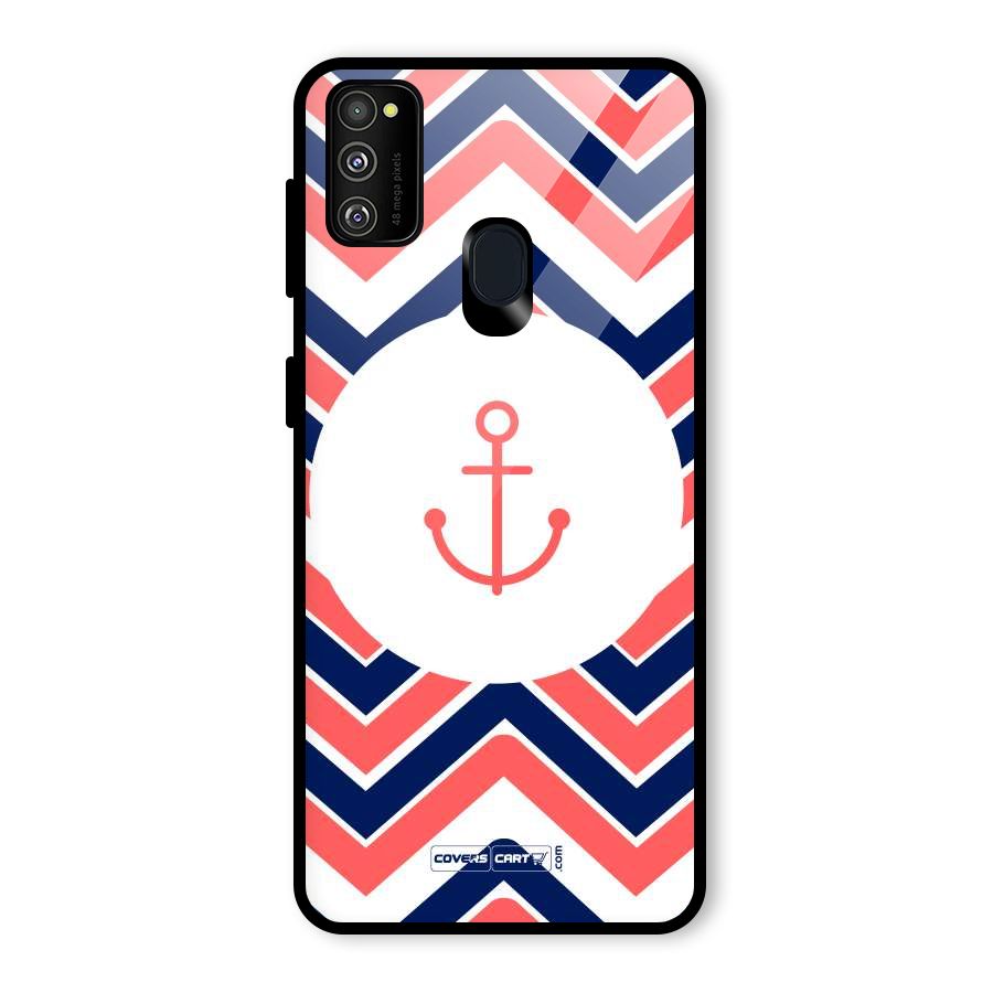 Anchor Zig Zag Glass Back Case for Galaxy M30s