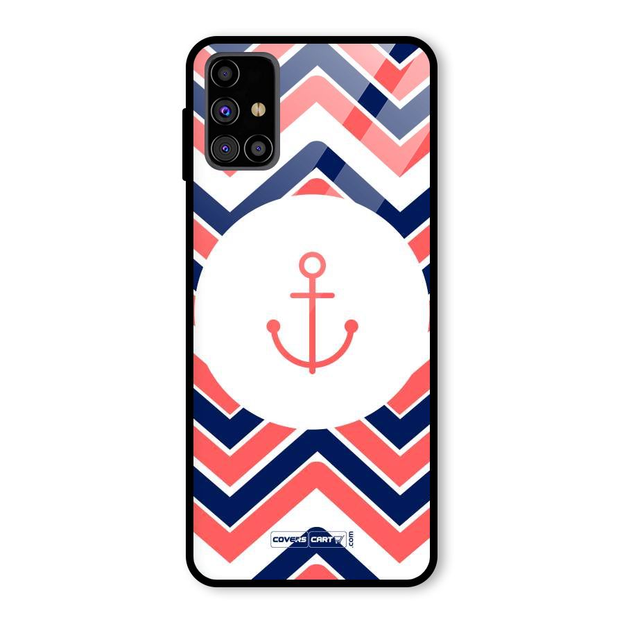 Anchor Zig Zag Glass Back Case for Galaxy M31s