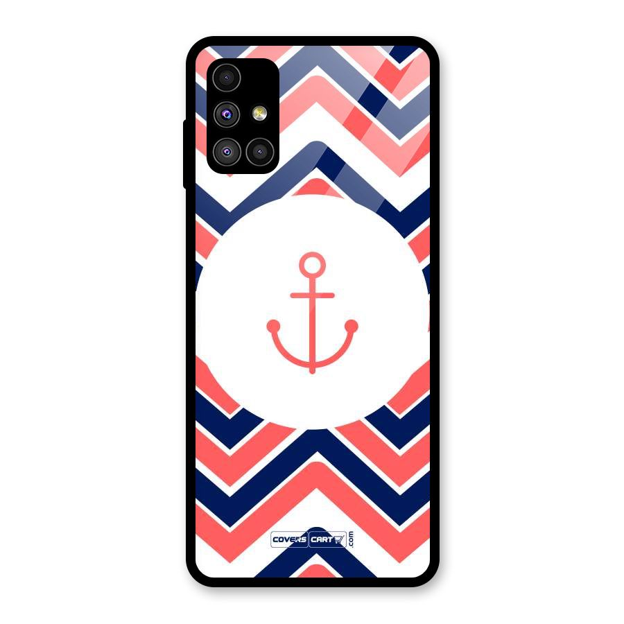 Anchor Zig Zag Glass Back Case for Galaxy M51