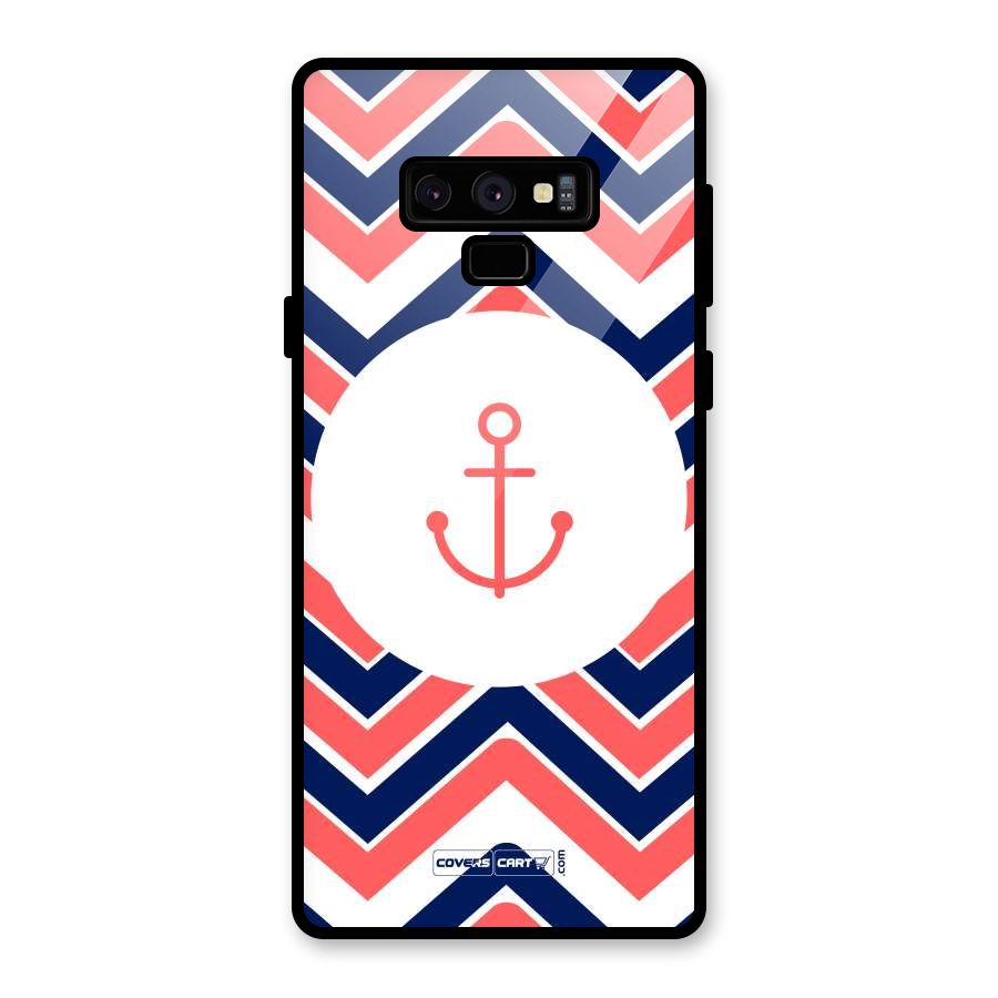 Anchor Zig Zag Glass Back Case for Galaxy Note 9