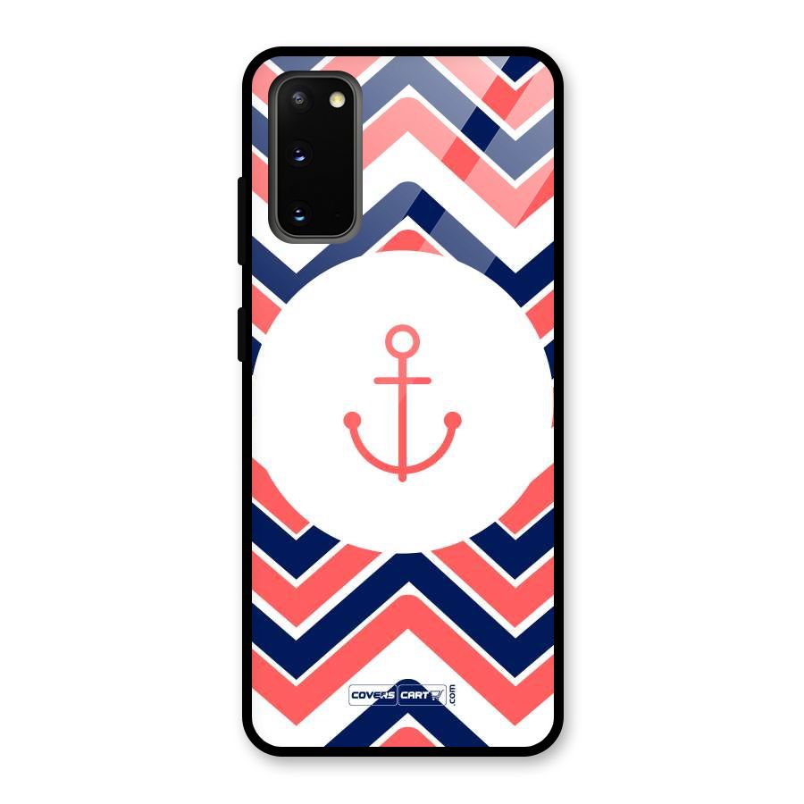 Anchor Zig Zag Glass Back Case for Galaxy S20