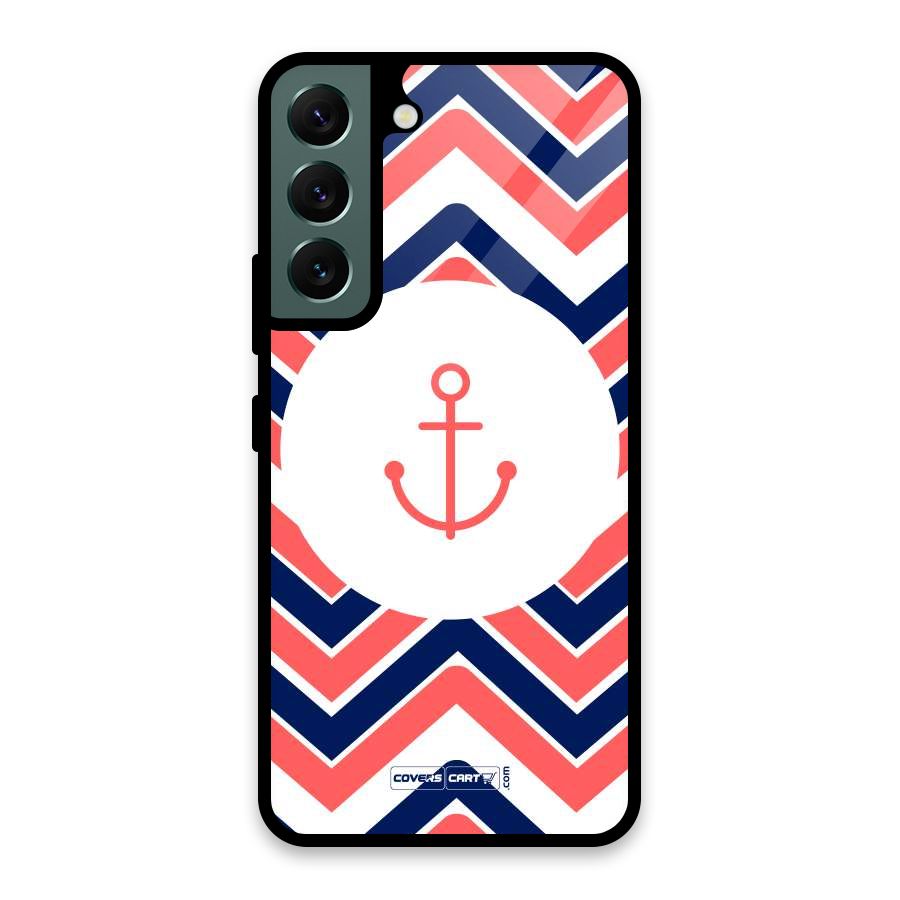 Anchor Zig Zag Glass Back Case for Galaxy S22 5G