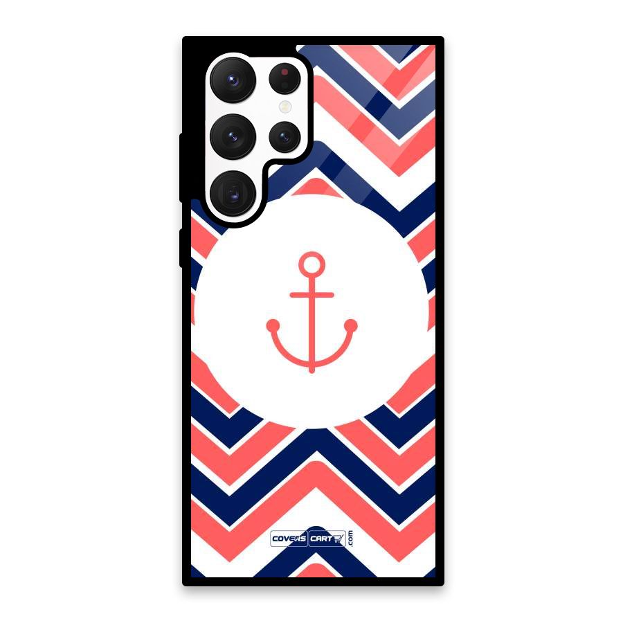 Anchor Zig Zag Glass Back Case for Galaxy S22 Ultra 5G