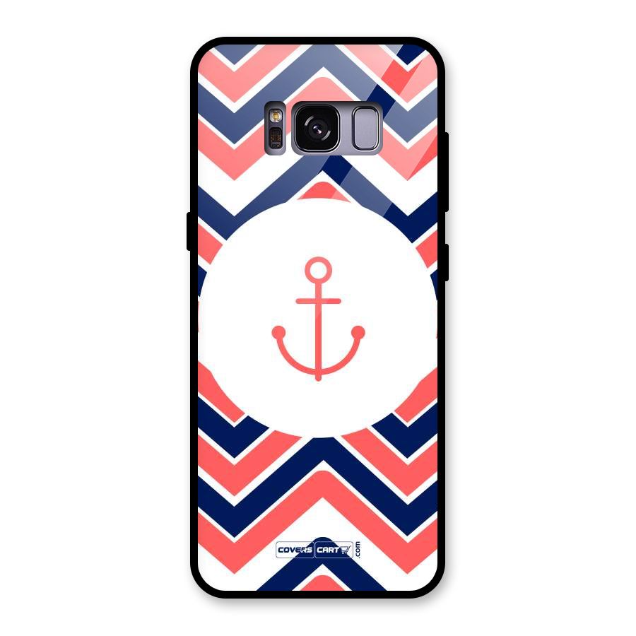 Anchor Zig Zag Glass Back Case for Galaxy S8
