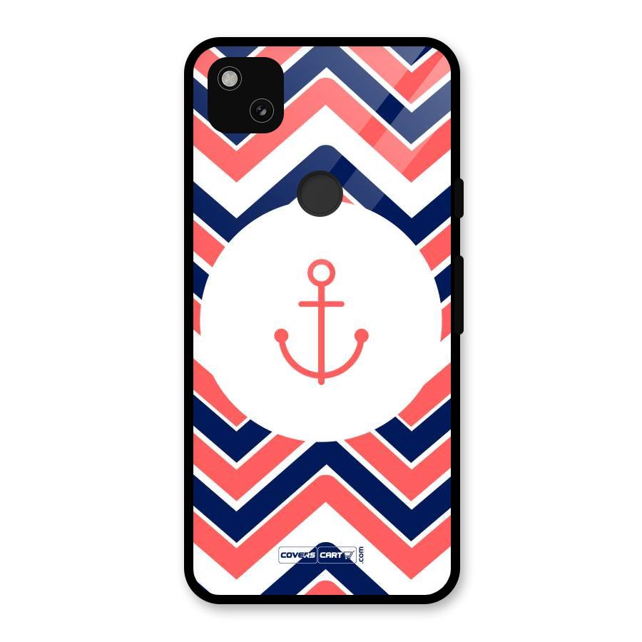 Anchor Zig Zag Glass Back Case for Google Pixel 4a