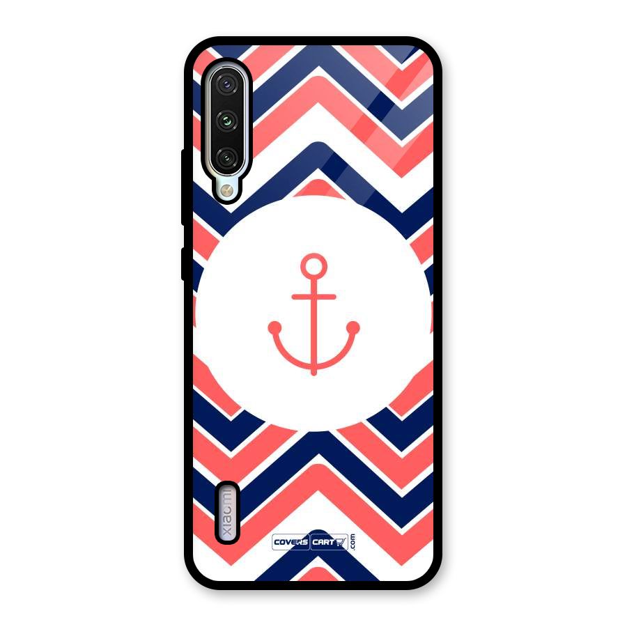 Anchor Zig Zag Glass Back Case for Mi A3