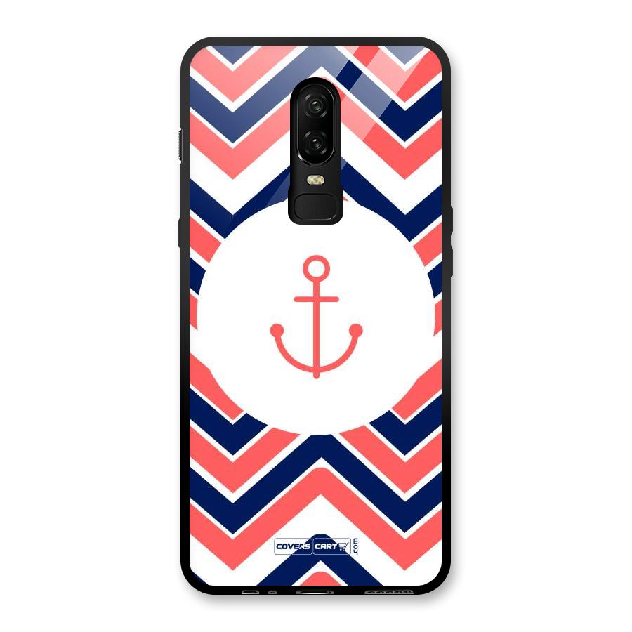 Anchor Zig Zag Glass Back Case for OnePlus 6