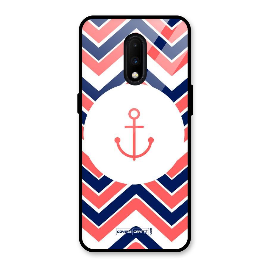 Anchor Zig Zag Glass Back Case for OnePlus 7