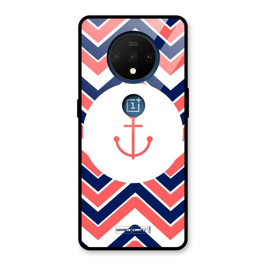 Anchor Zig Zag Glass Back Case for OnePlus 7T