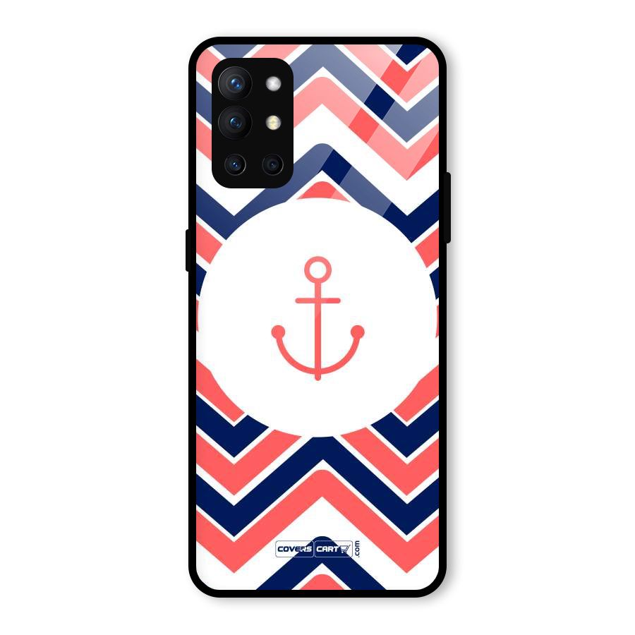 Anchor Zig Zag Glass Back Case for OnePlus 9R