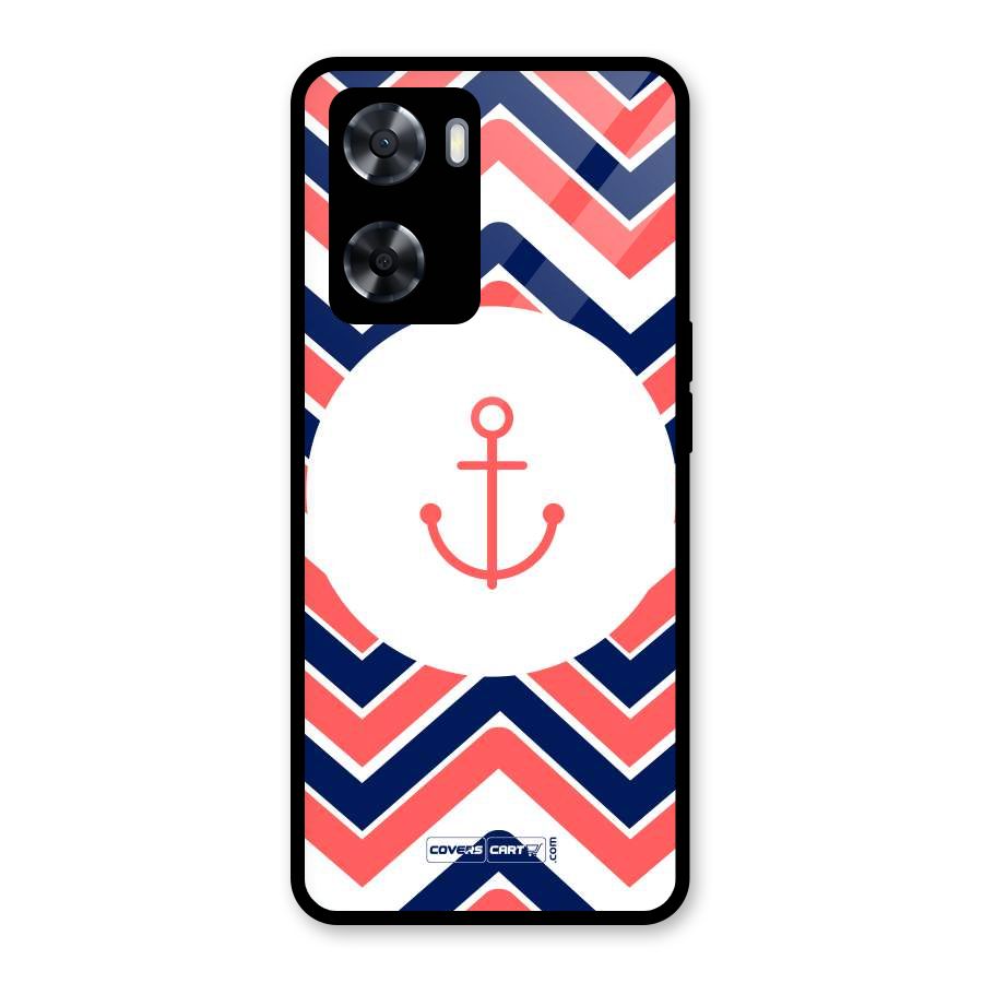 Anchor Zig Zag Glass Back Case for Oppo A57 2022