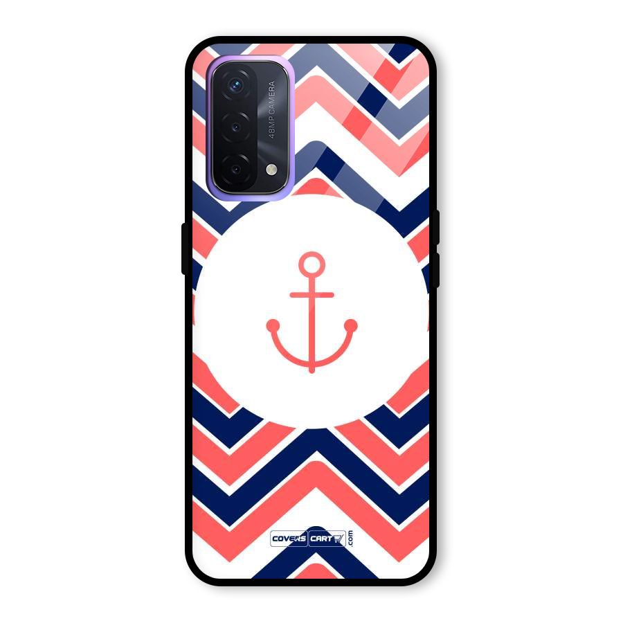 Anchor Zig Zag Glass Back Case for Oppo A74 5G