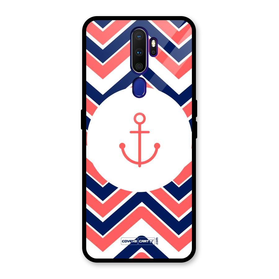 Anchor Zig Zag Glass Back Case for Oppo A9 (2020)
