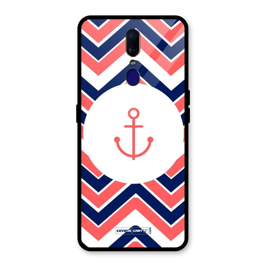 Anchor Zig Zag Glass Back Case for Oppo F11