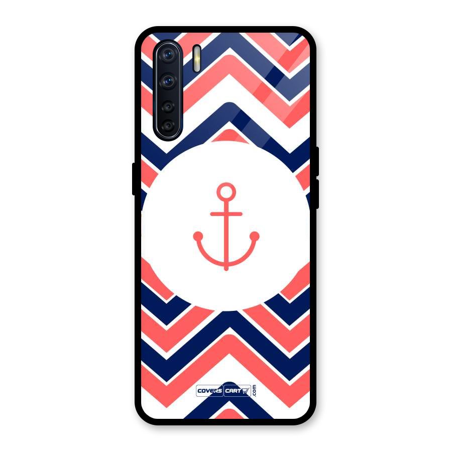 Anchor Zig Zag Glass Back Case for Oppo F15