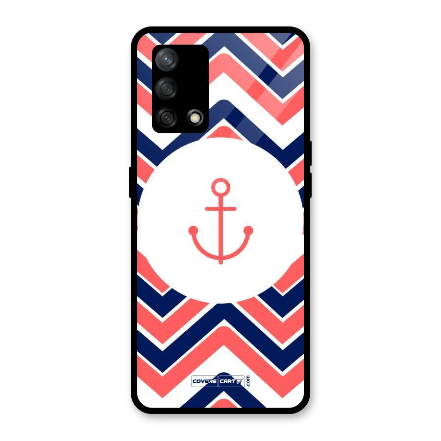 Anchor Zig Zag Glass Back Case for Oppo F19