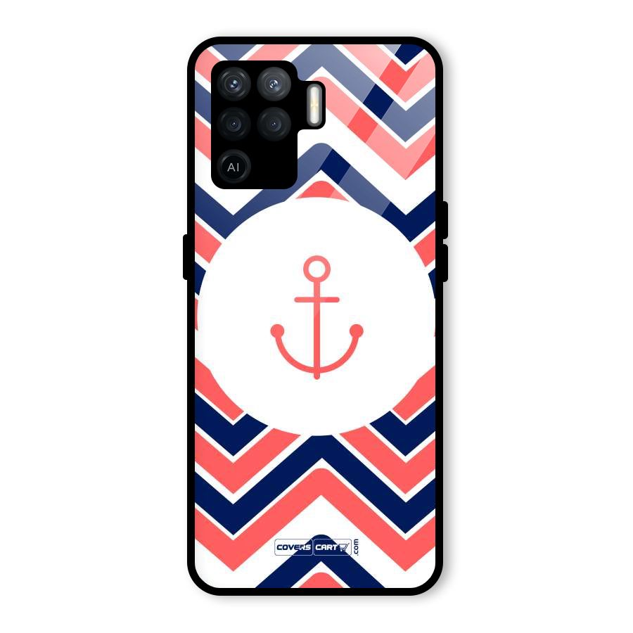 Anchor Zig Zag Glass Back Case for Oppo F19 Pro