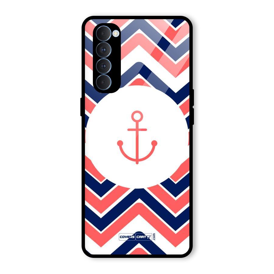 Anchor Zig Zag Glass Back Case for Oppo Reno4 Pro