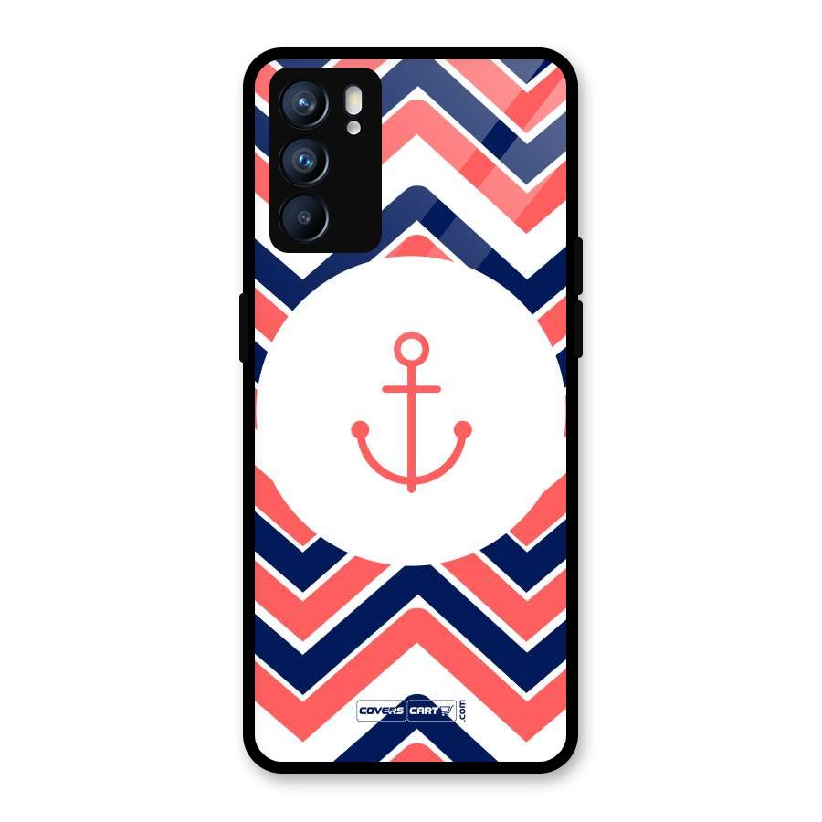 Anchor Zig Zag Glass Back Case for Oppo Reno6 5G